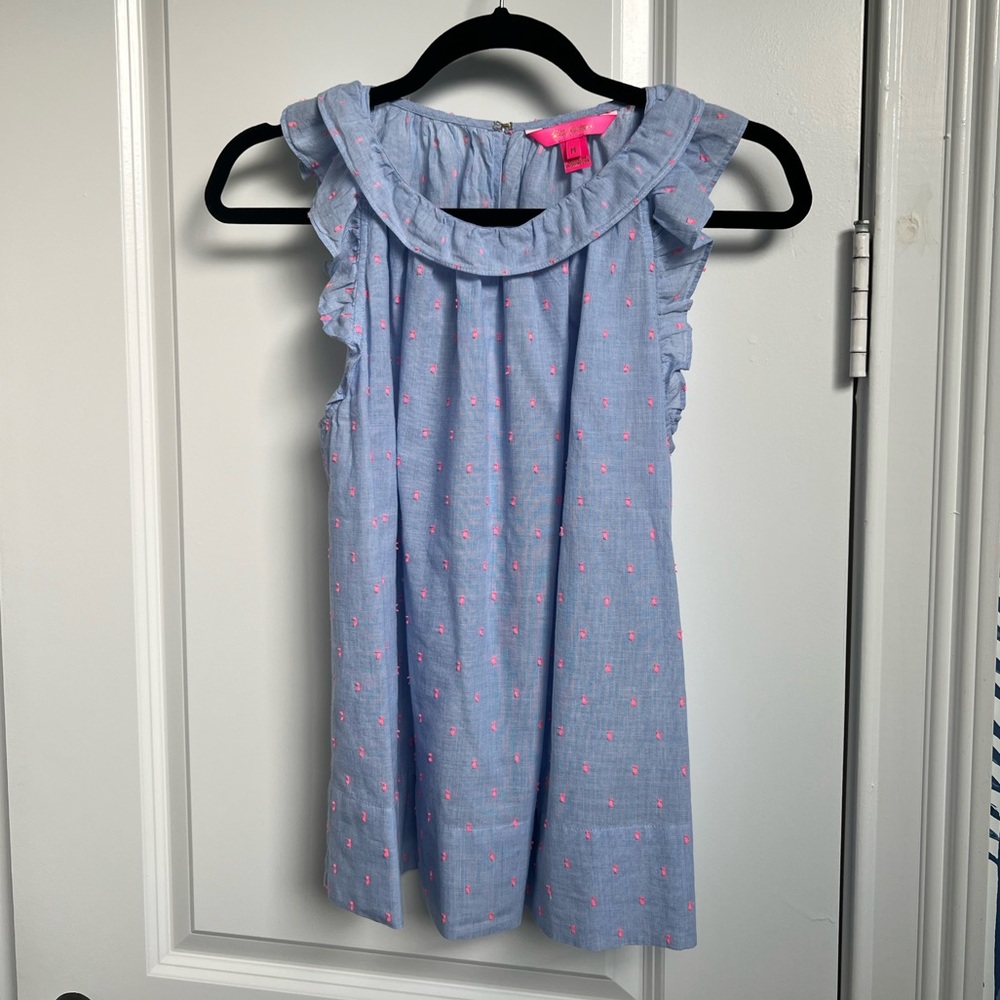 Lilly Pulitzer ruffle blouse MED
